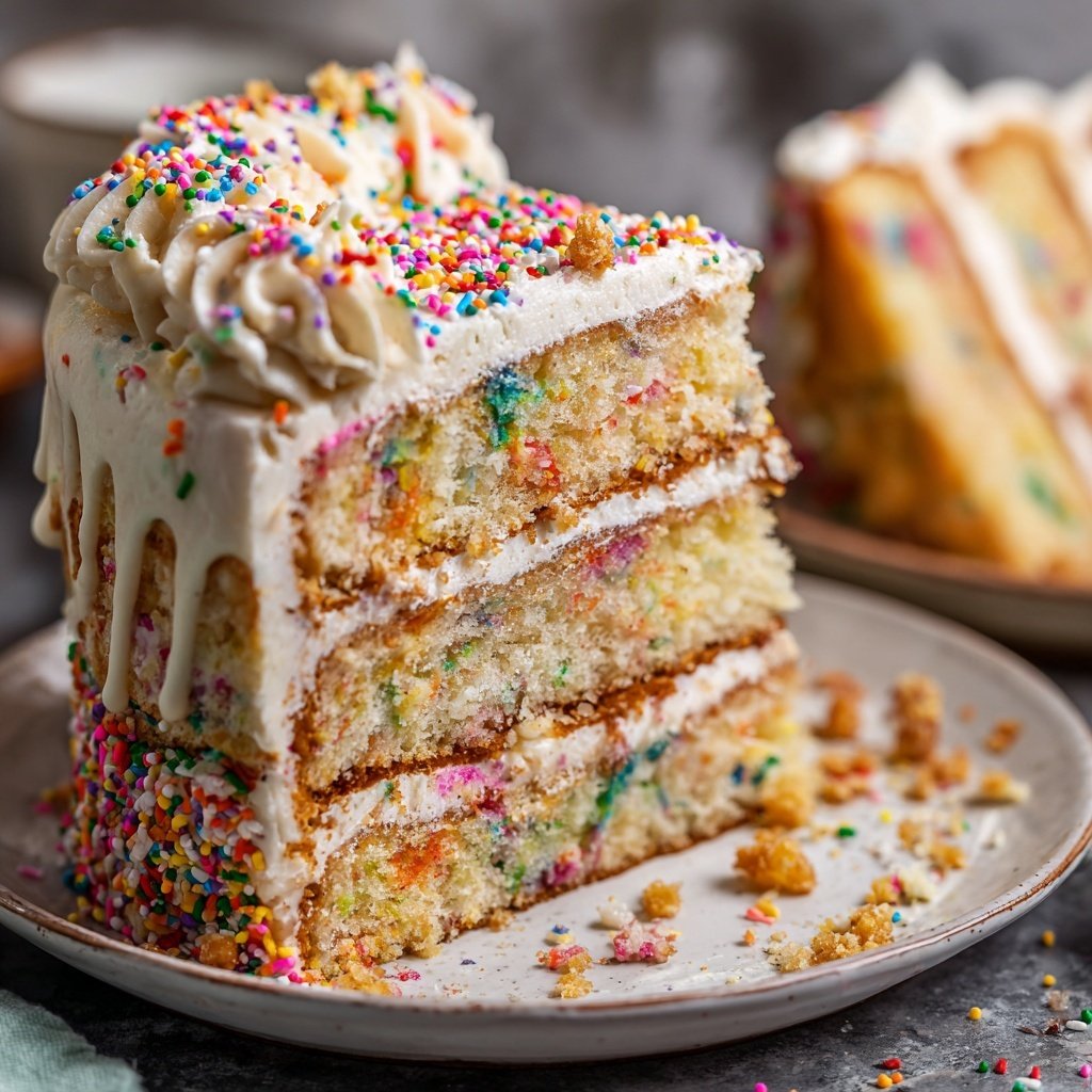 Geburtstagskuchen bunt mit Streuseln