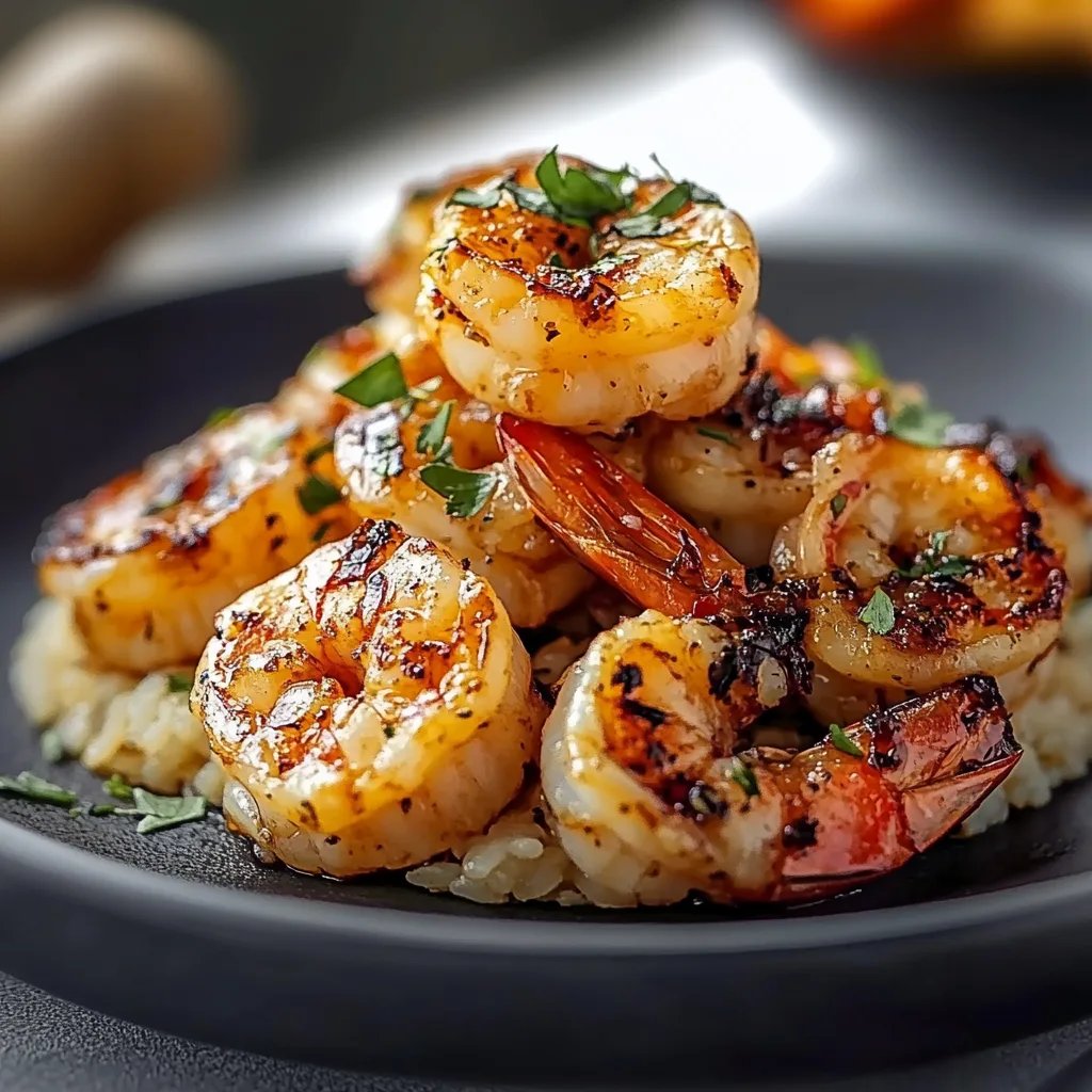 Garnelen Knoblauchbutter Reis