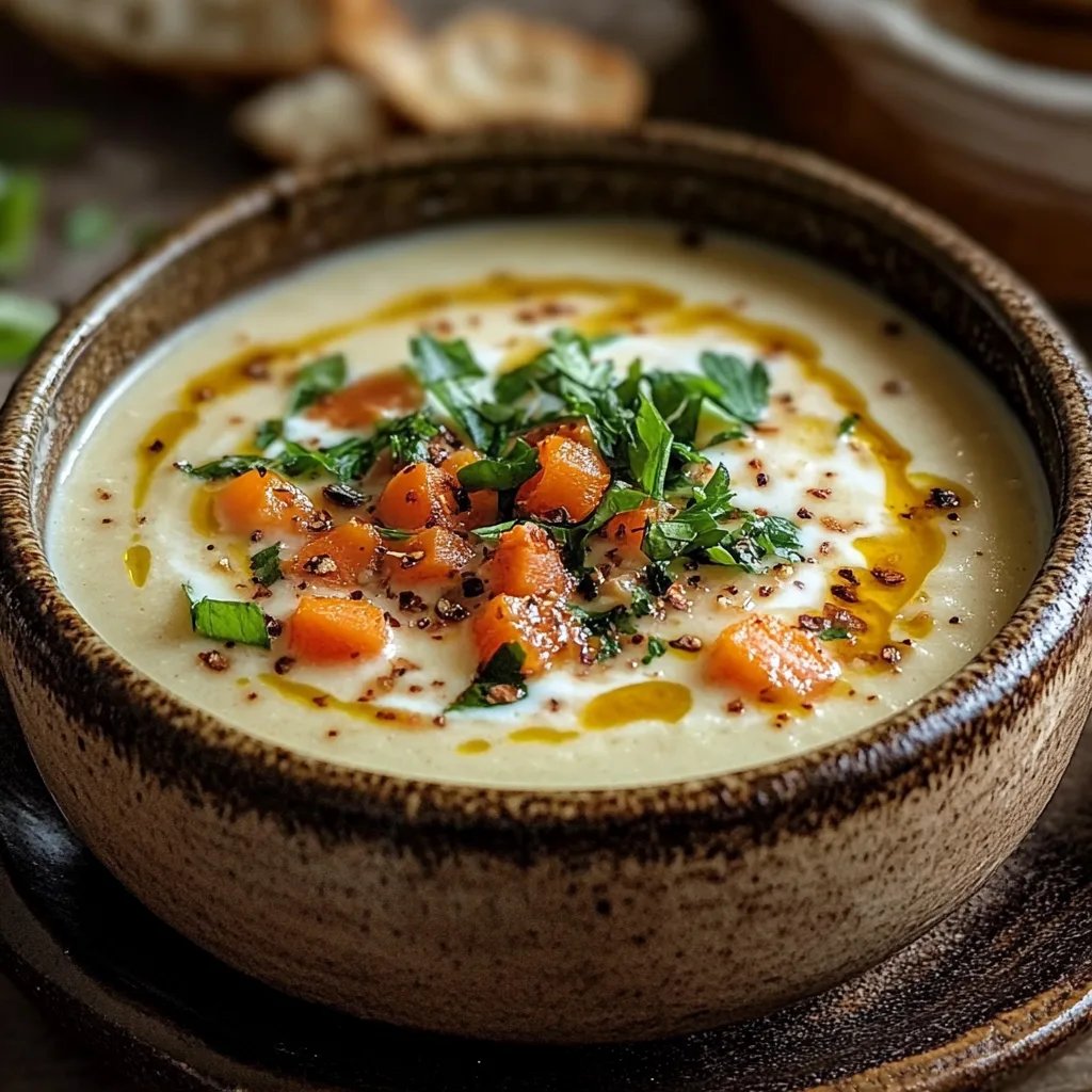 Cremige toskanische weiße Bohnen-Suppe