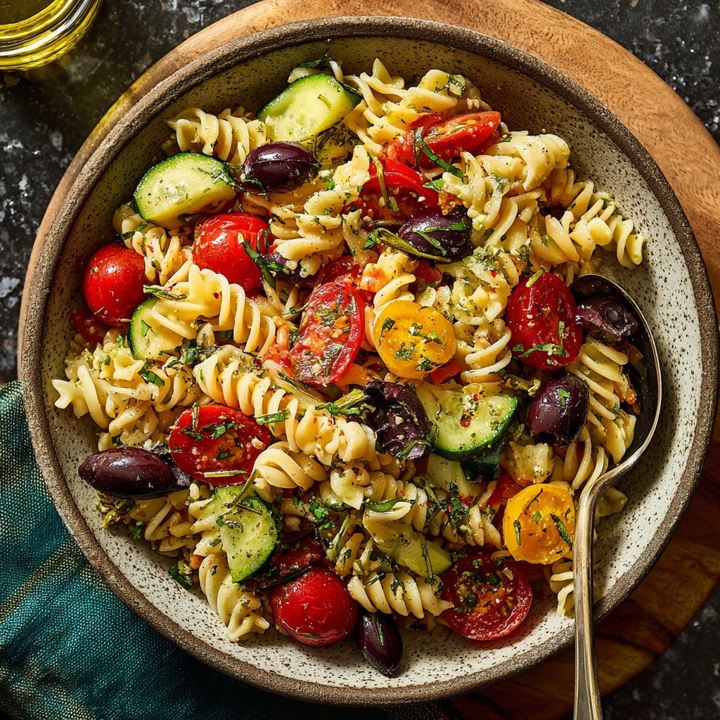 Mediterraner Nudelsalat Leicht