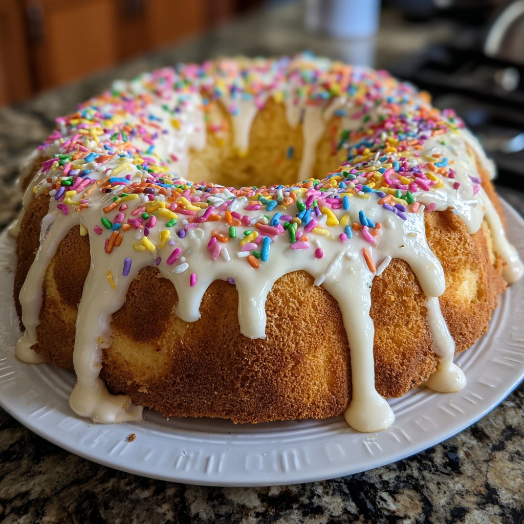 Geburtstagskuchen mit Vanillefrosting